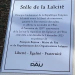 Inauguration stèle de la Laïcité à Pau